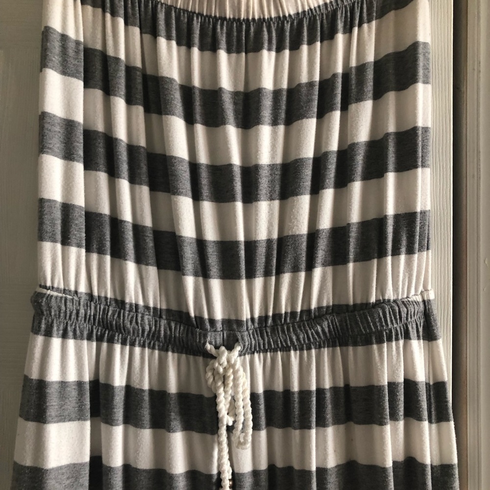 GAP White/Gray Striped Cotton Maxi - Picture 3 of 3
